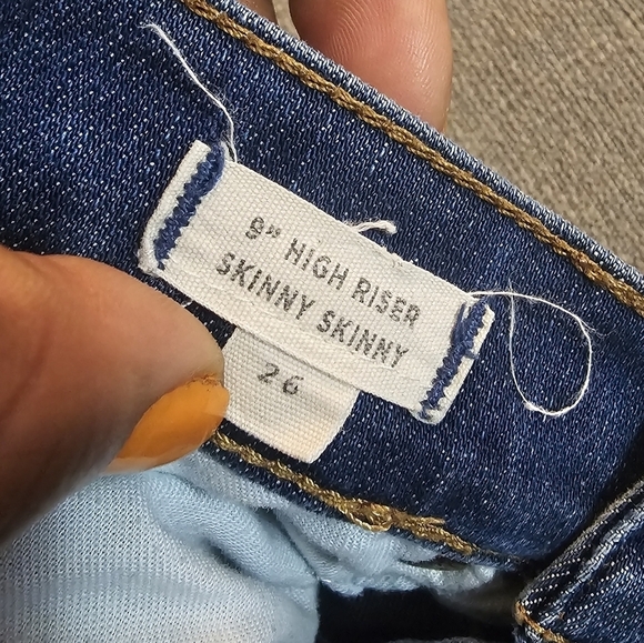 Madewell 9-inch High Rise Skinny Skinny Casual Distressed Denim Jeans 26 - Picture 6 of 8